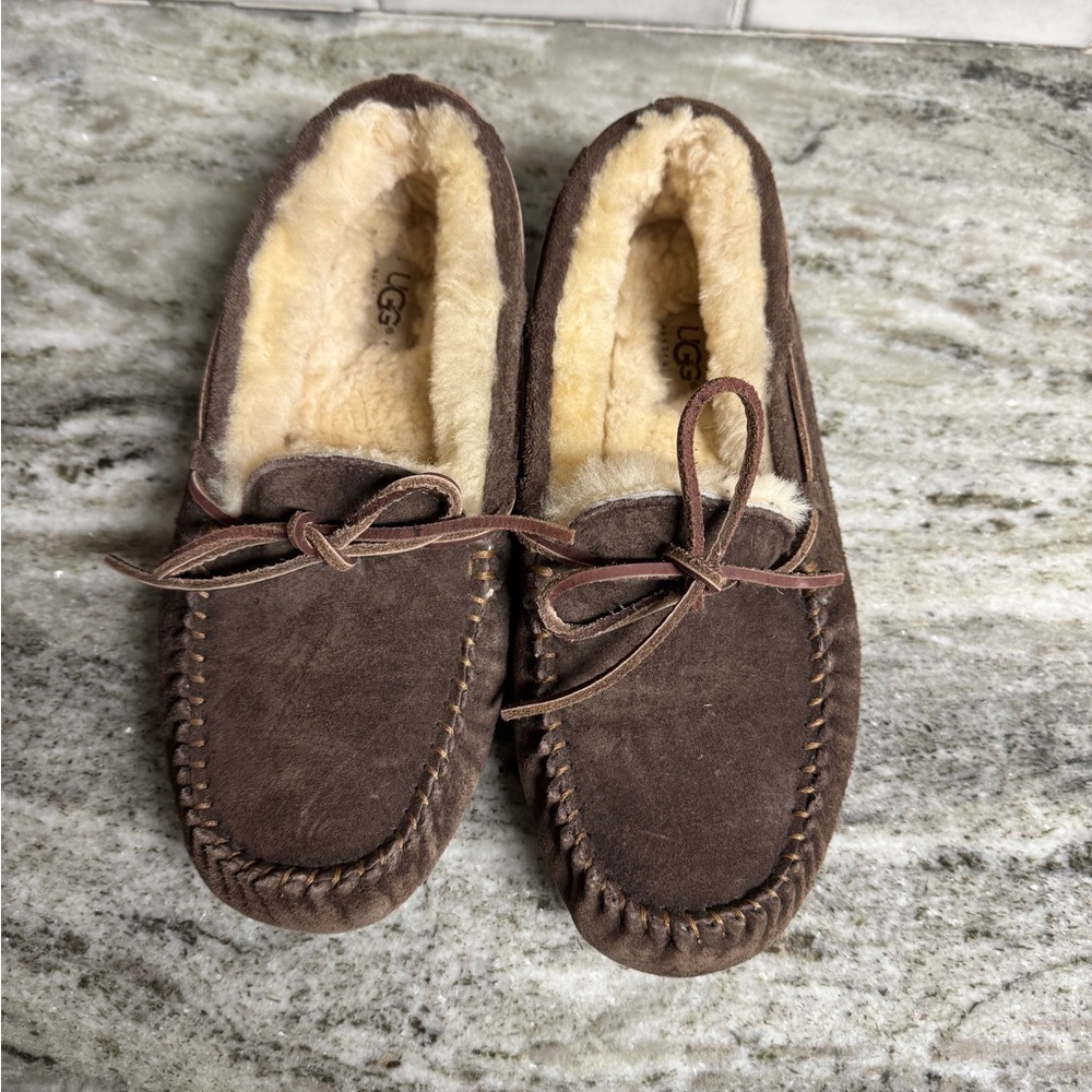UGG Women’s Chocolate Brown Loafers with Cream Lining